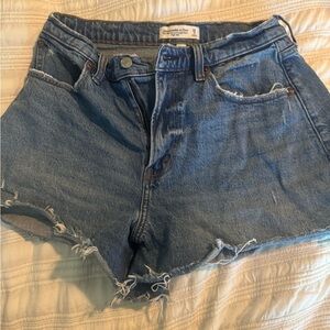 Abercrombie & Fitch Blue Jean Shorts Distressed Cutoff